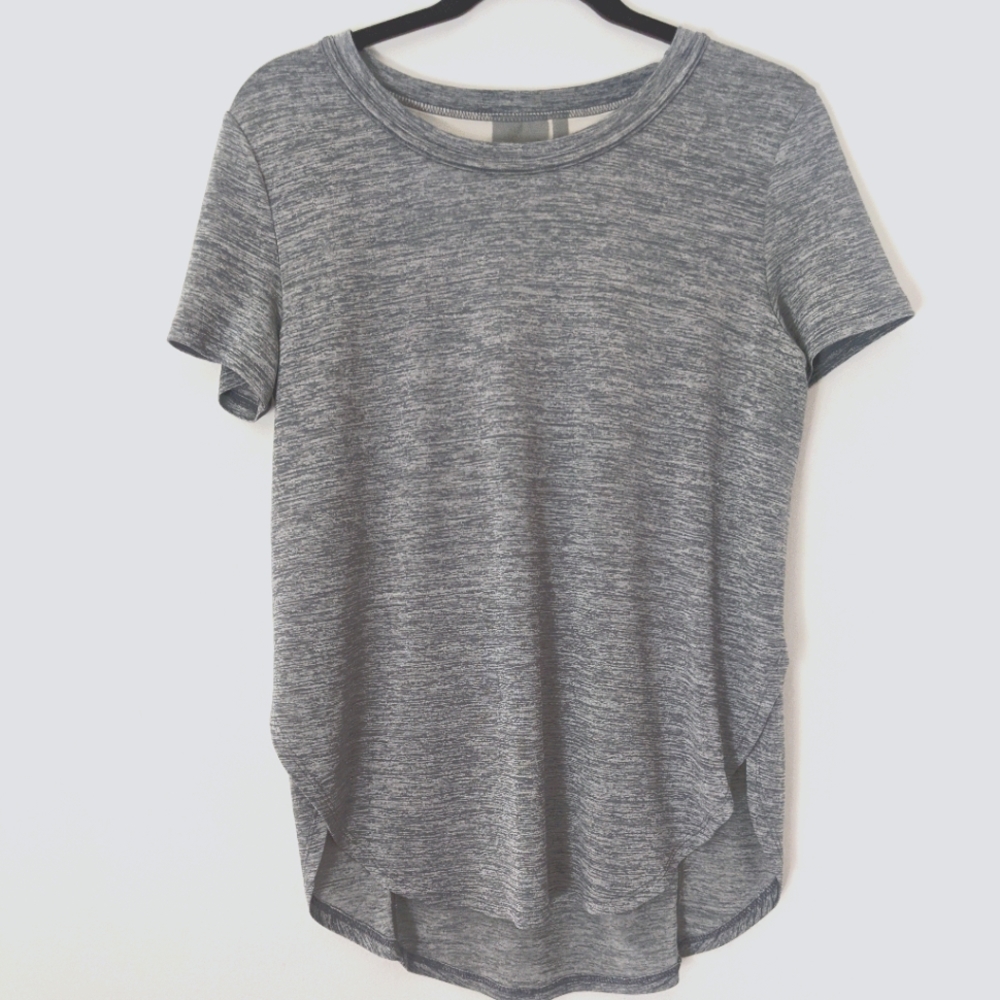 Athleta Utopia Short Sleeve Tee Gray/White XS - Picture 6 of 12